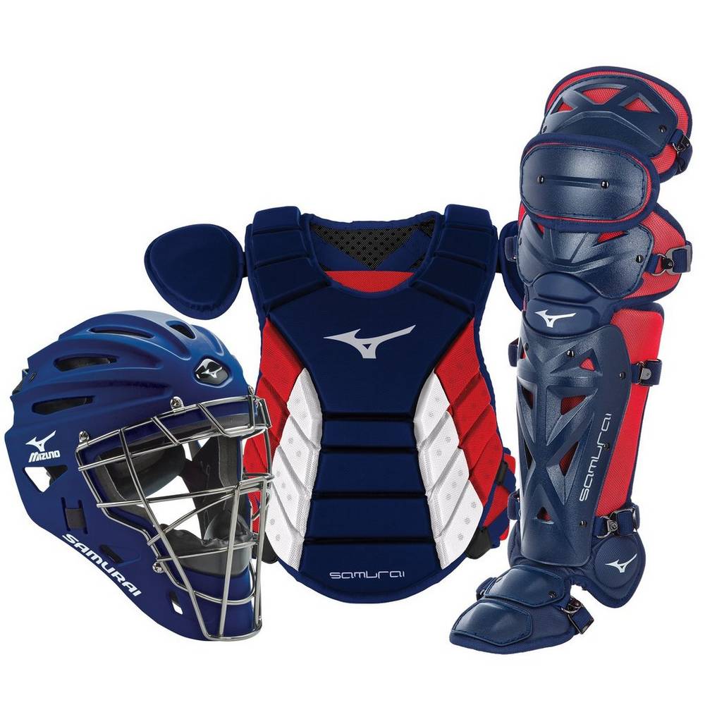 Catchers Gear Mizuno Baseball Samurai Adult 16" Boxed Uomo - Blu Marino/Rosse - 20349-OFCR